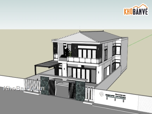 biệt thự 2 tầng,Thiết kế biệt thự,biệt thự hiện đại,biệt thự 2 tầng sketchup