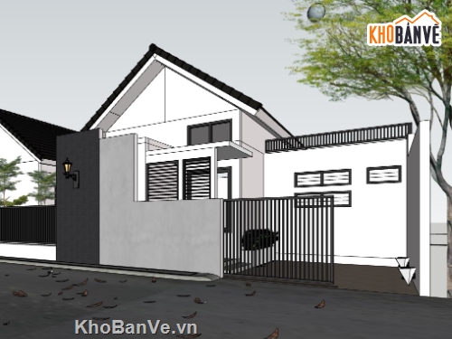 nhà cấp 4,nhà cấp 4 sketchup,sketchup nhà cấp 4,su nhà cấp 4