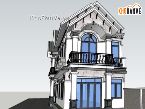 nhà mái thái,nhà 2 tầng mái thái,ban vẽ xây dựng,nhà 2 tầng mái thái 5.8x18m