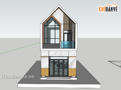 nhà phố 2 tầng,su nhà phố,sketchup nhà phố,sketchup nhà phố 2 tầng