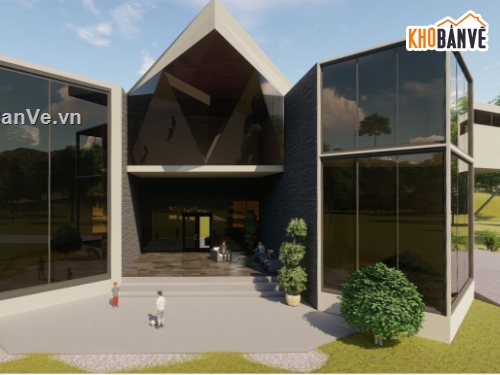 model 3d su nhà triển lãm,sketchup dựng nội thất nhà triển lãm,nhà triển lãm su