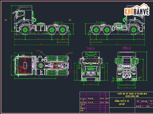 Thiết kế ô tô,Thiết kế,ô tô đầu kéo,ISUZU GIGA,ĐẦU KÉO CONTAINER,Thiết kế xe đầu kéo