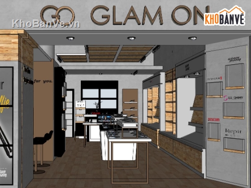 Sketchup shop mỹ phẩm,shop mỹ phẩm,sketchup mỹ phẩm