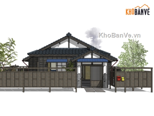 file su nhà kiểu nhật,nhà kiểu nhật,sketchup nhà kiểu nhật