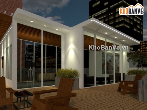 mẫu 3d su tầng thượng,phối cảnh tầng thượng,sân thượng sketchup