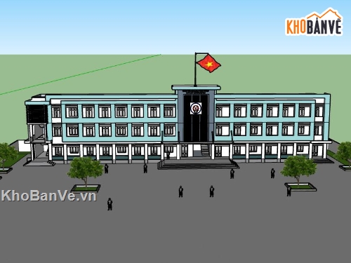 sketchup trường học,dựng 3d su trường học,file sketchup trường học