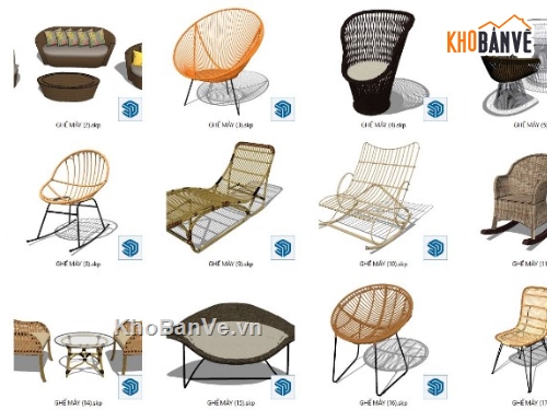 sketchup 10 mẫu ghế,mẫu ghế file sketchup,thiết kế ghế mây,mẫu bàn đẹp