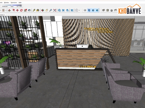 Thư viện,bàn ghế,bàn ghế văn phòng,Sketch Up,tiếp tân