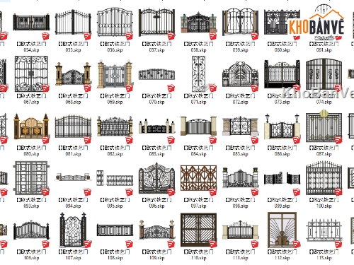cổng sketchup,mẫu cổng sketchup,File sketchup các mẫu cổng,mẫu cổng