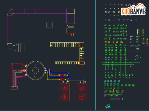 HVAC,cad điều hòa,cad máy hút,hệ thống HVAC