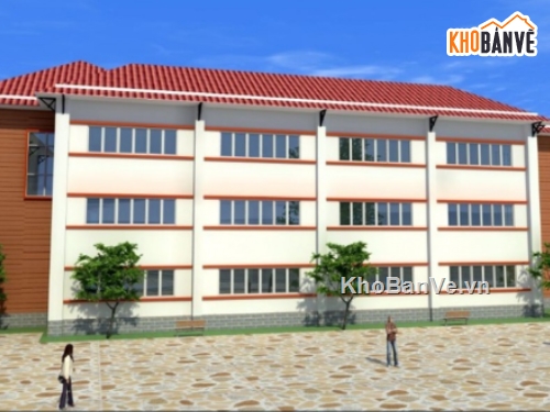 trường THPT,file cad trường THPT,cad trường học