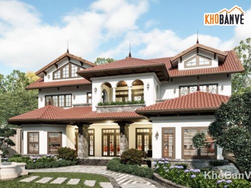 mẫu villa 3 tầng su đẹp,villa đẹp,file sketchup villa 3 tầng