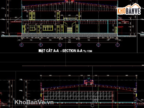 nhà xưởng 2 tầng,file cad nhà xưởng,nhà xưởng 2 tầng file cad
