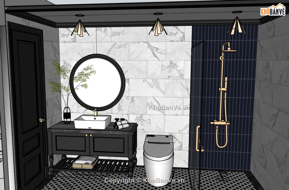 Thiết kế 3D phòng tắm