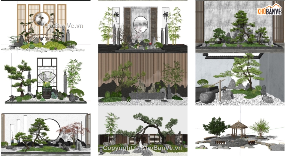 sketchup sân vườn,sân vườn nhật,model sketchup tiểu cảnh sân vườn,tiểu cảnh nhật,cảnh quan sân vườn,Model sân vườn