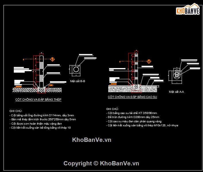 biển hiệu,trụ chống va đập,bản vẽ chi tiết,autocad