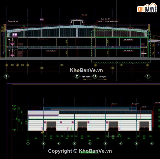 nhà xưởng,bản vẽ nhà xưởng,file cad nhà xưởng