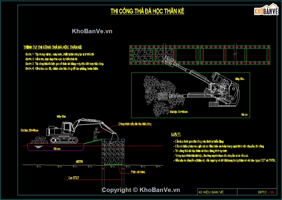 Biện pháp thi công,BPTC kè biển,kè biển