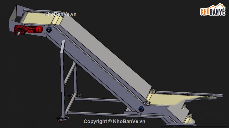 Thiết kế,băng tải nghiên 2 tầng,3D băng tải nghiên 2 tầng