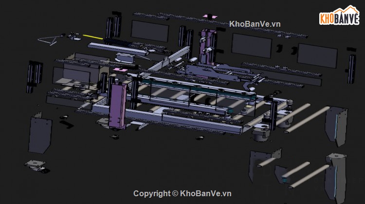 Thiết kế 3d,máy dán thùng carton tự động,3D máy dán thùng carton tự động