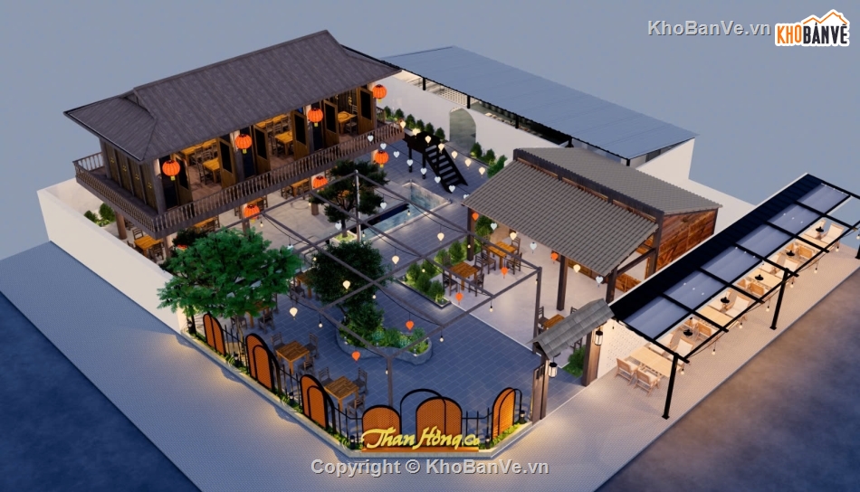 Bản vẽ,3D,Bản vẽ nhà hàng