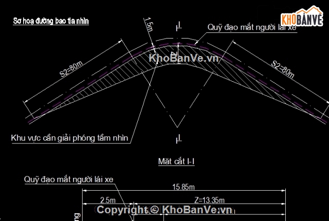 File Autocad Bạt tầm nhìn,Bình đồ,trắc ngang bạt tầm nhìn,bản vẽ bình đồ trắc ngang