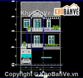 Biệt thự 3 tầng file cad,autocad biệt thự 3 tầng,bản vẽ biệt thự 3 tầng,biệt thự 3 tầng 9x13.5m,file cad biệt thự 3 tầng