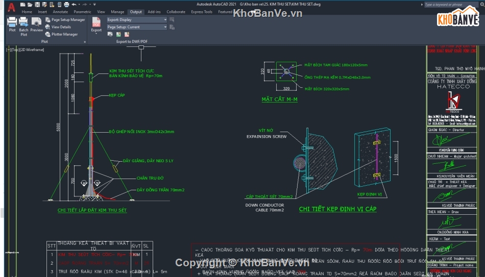 Bản vẽ chi tiết,Bản vẽ autocad,thu sét,kim thu sét,tiếp địa,chi tiết