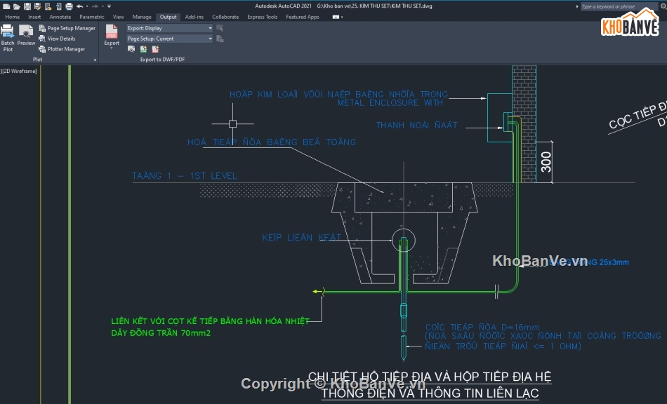 Bản vẽ chi tiết,Bản vẽ autocad,thu sét,kim thu sét,tiếp địa,chi tiết