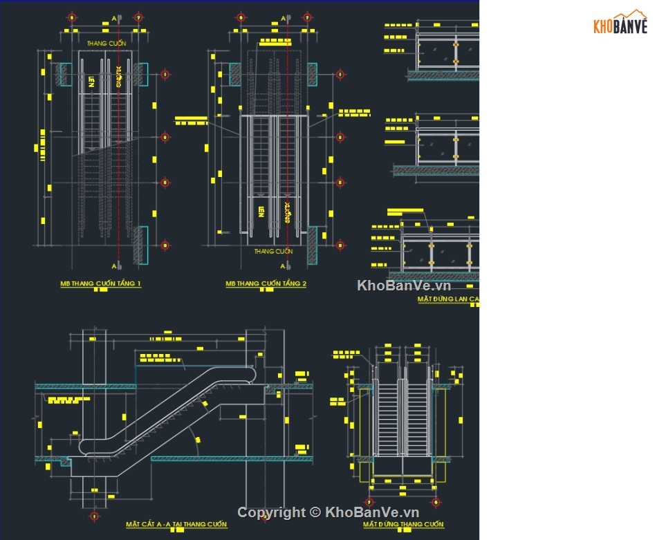 thang cuốn,chi tiết thang cuốn,Bản vẽ autocad,Bản vẽ chi tiết