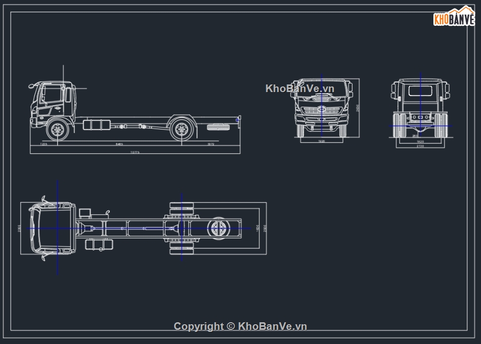 Bản vẽ Autocad,Hino 500 FG 1628,Bản vẽ full