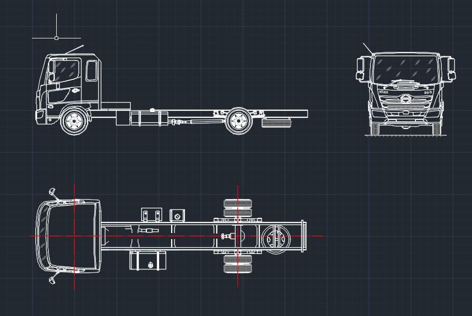 Bản vẽ cad ô tô,Hino 500,xe Hino 500 FG