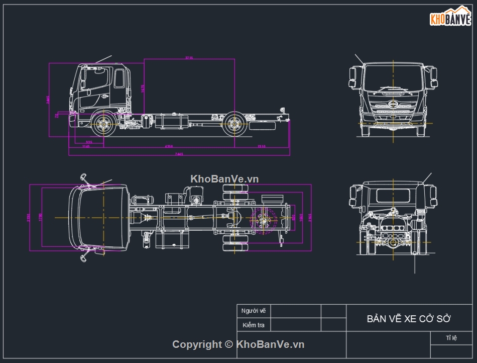 Autocad,bản vẽ cad,Hino500 FC2AJ1A