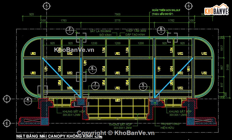 Bản vẽ Canopy,Bản vẽ AutoCAD Mái Canopy,Bản vẽ mái đón,Bản vẽ mái kinh