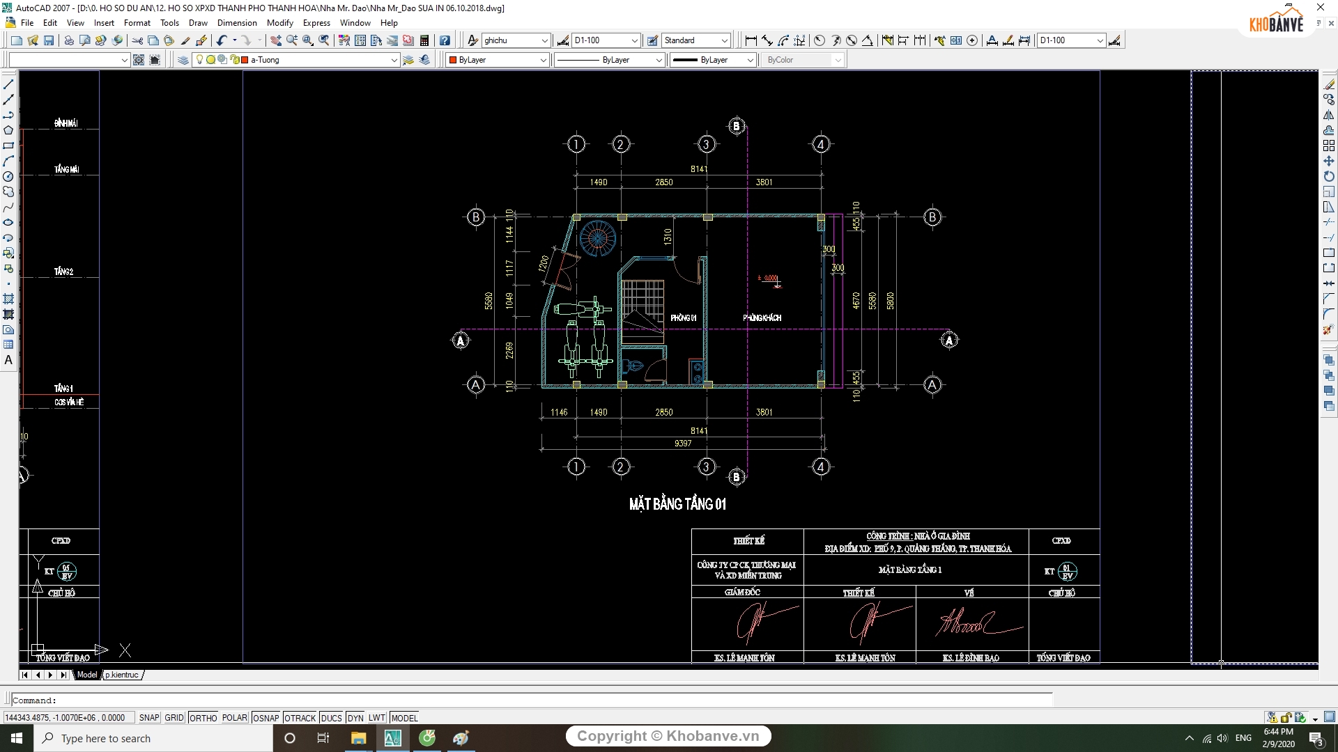 File cad nhà 2 tầng,cấp phép nhà dân,nhà dân dụng 2 tầng,bản vẽ nhà 2 tầng,nhà 2 tầng 5.8x9.39m,bản vẽ nhà phố 2 tầng