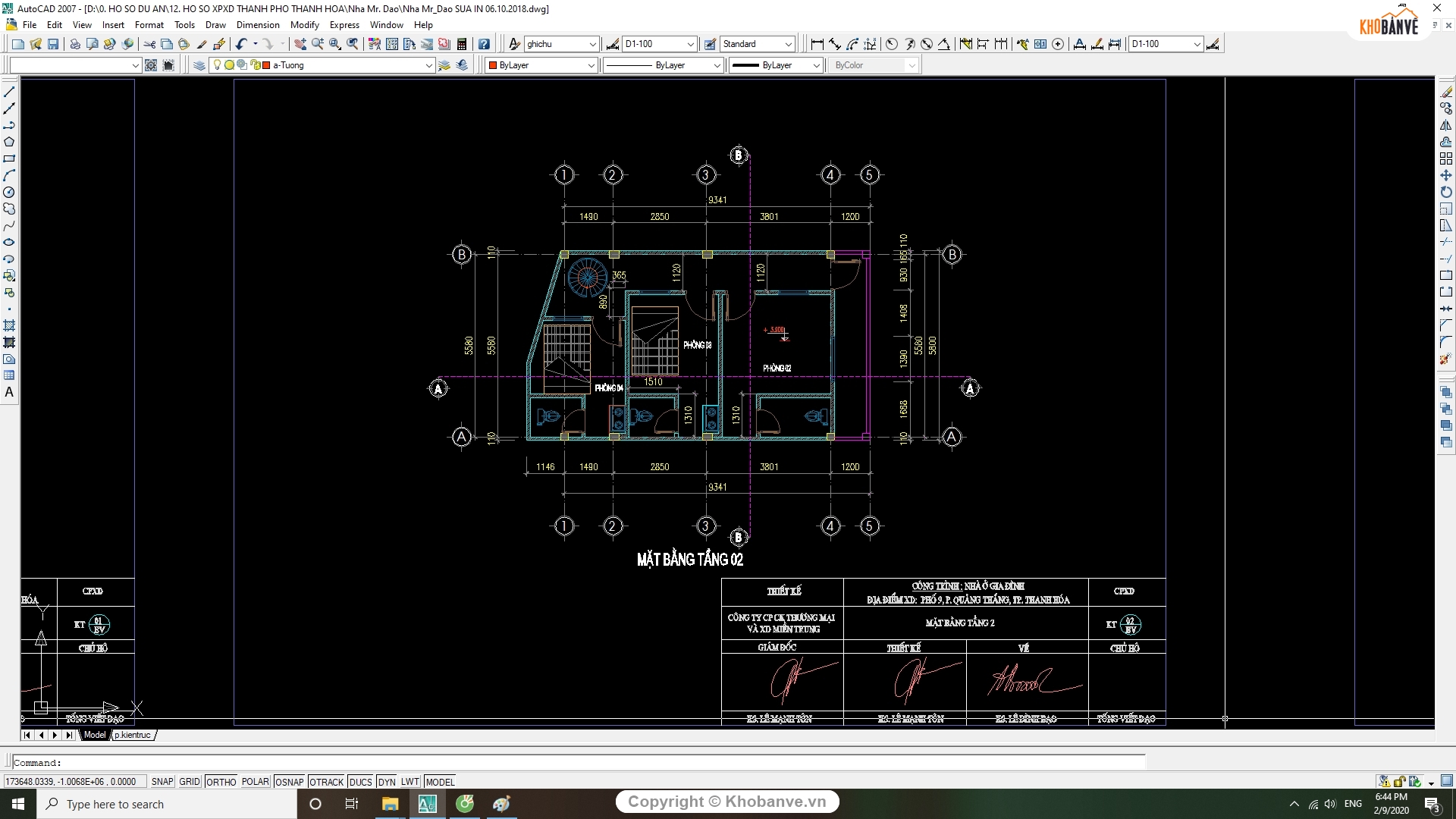 File cad nhà 2 tầng,cấp phép nhà dân,nhà dân dụng 2 tầng,bản vẽ nhà 2 tầng,nhà 2 tầng 5.8x9.39m,bản vẽ nhà phố 2 tầng