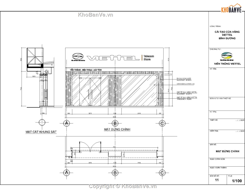 thiết kế kỹ thuật,Viettel,quảng cáo,Viettel shop,Bảng hiệu autocad,Bản vẽ