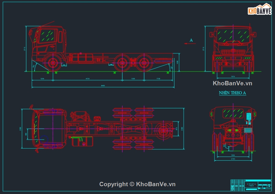 Bản vẽ Autocad,Bản vẽ kết cấu xe bồn,Xe xitec,Hino500 FM8JM