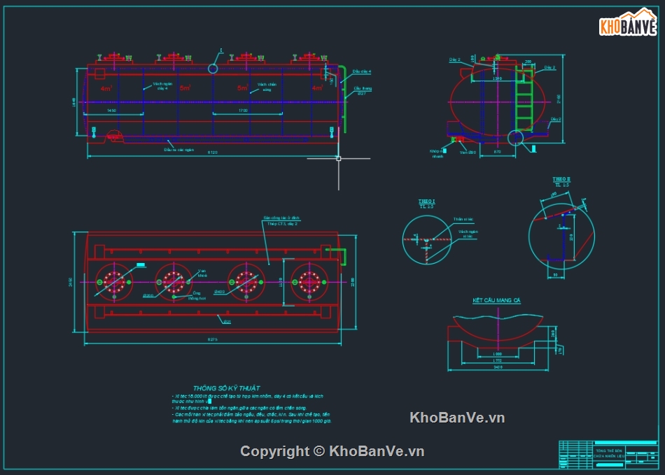 Bản vẽ Autocad,Bản vẽ kết cấu xe bồn,Xe xitec,Hino500 FM8JM