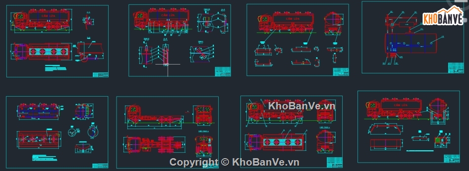 Bản vẽ Autocad,Bản vẽ kết cấu xe bồn,Xe xitec,Hino500 FM8JM