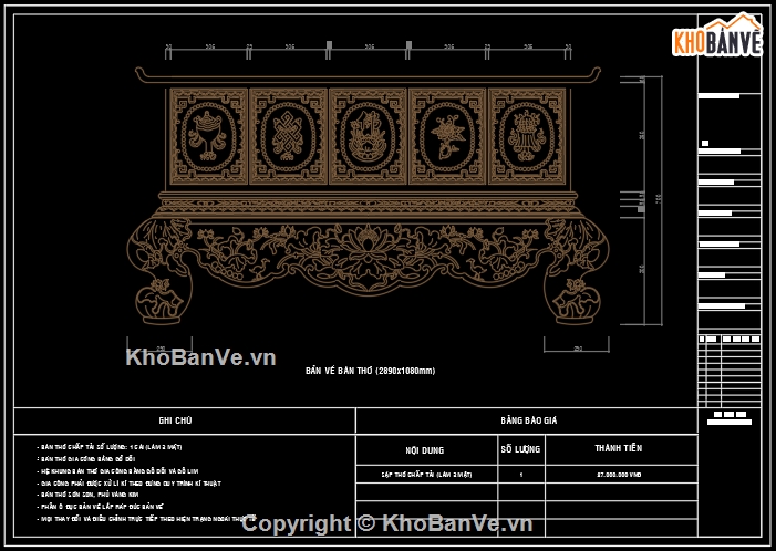 Bản vẽ,bàn thờ,mẫu bàn thờ,Bản vẽ nhà thờ,Bản vẽ đền mẫu,Bản vẽ phòng thờ
