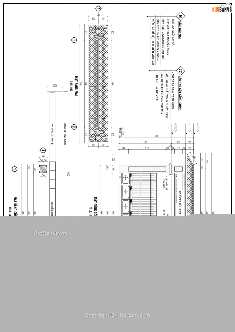 vẽ trường học,Bản vẽ thiết kế 4 phòng chức năng,cổng trường,nhà bảo vệ trường học,4 phòng chức năng trường học,4 phòng chức năng