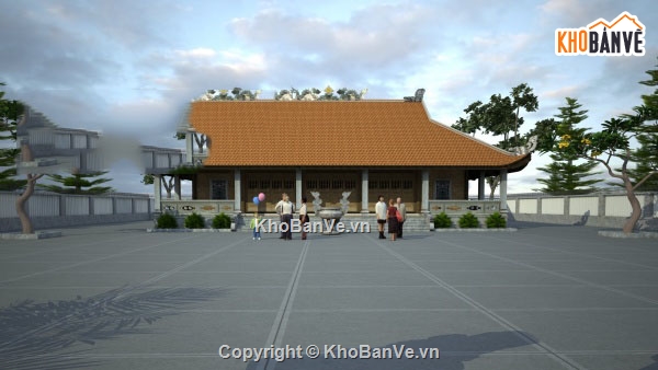Bản vẽ Đình,đình,cad đình làng