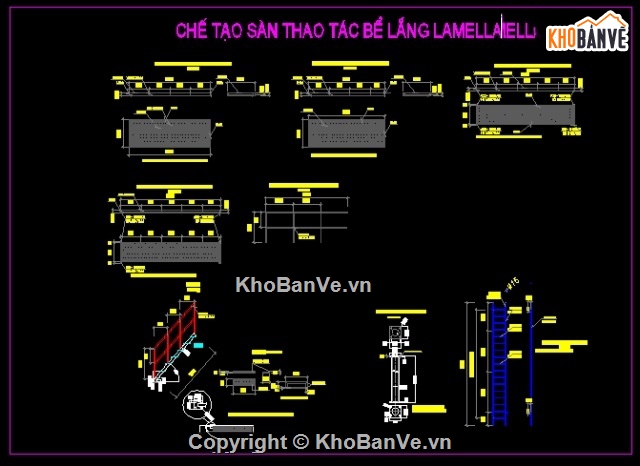 bể lắng lamen,Hệ thống sàn thao tác,Hệ thống đường ống