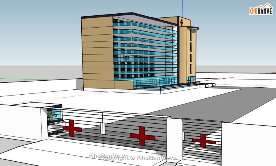 dựng model su bệnh viện,bản vẽ bệnh viện,su bệnh viện