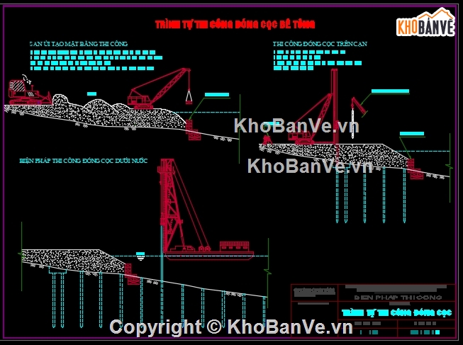 biện pháp thi công cầu cảng,biện pháp thi công cầu cập tàu,đóng cọc bê tông,thi công btct dầm,thi công btct bản,thi công tường chắn đất