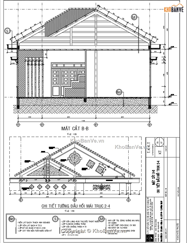 Bản vẽ nhà vườn,Bản vẽ mái thái đẹp,Bản vẽ mái thái tôn