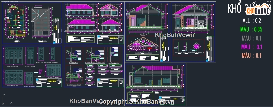 Bản vẽ nhà vườn,Bản vẽ mái thái đẹp,Bản vẽ mái thái tôn
