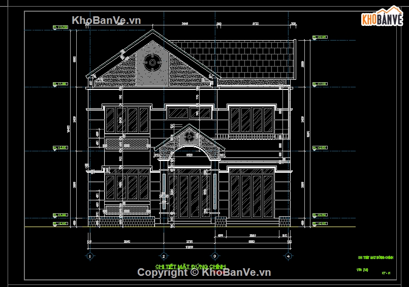 bản vẽ biệt thự 2 tầng,cad biệt thự 2 tầng,bản vẽ autocad biệt thự