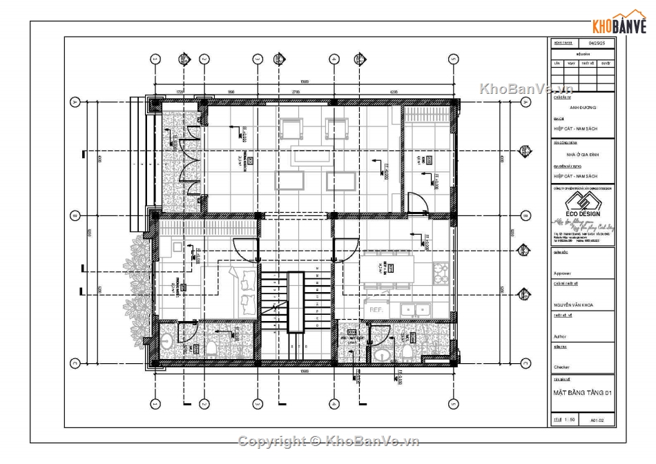 Revit,biệt thự,mái thái,Bản vẽ biệt thự 2 tầng
